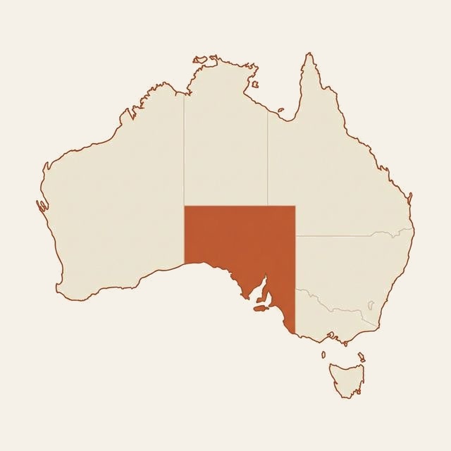 Map of Australia showing South Australia service area