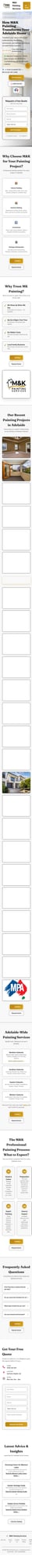 M&K Painting Services website on iPhone